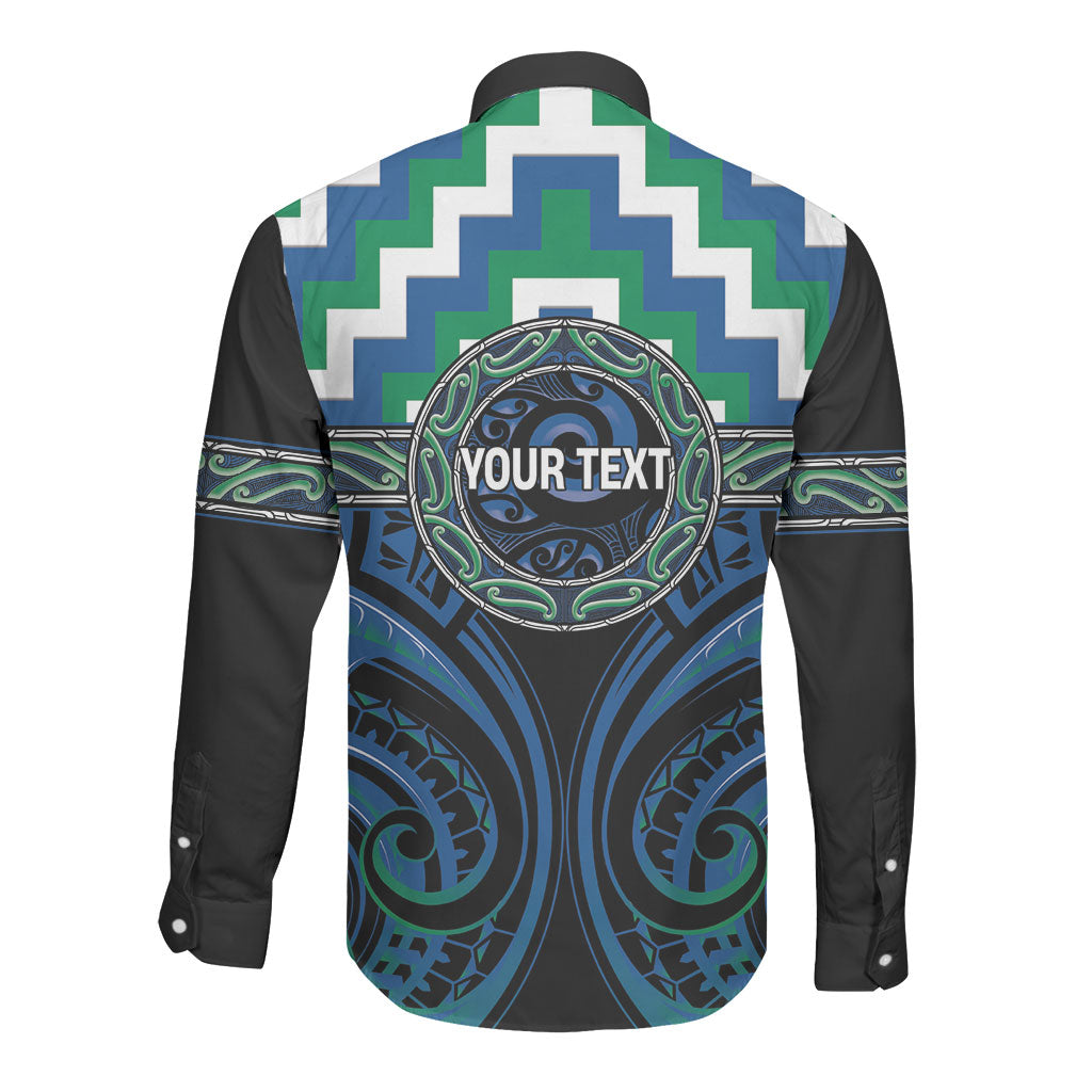Aotearoa Ngati Ranginui Personalised Long Sleeve Button Shirt Maori Iwi Poutama Puhoro Tattoo