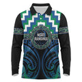 Aotearoa Ngati Ranginui Personalised Long Sleeve Polo Shirt Maori Iwi Poutama Puhoro Tattoo