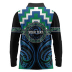 Aotearoa Ngati Ranginui Personalised Long Sleeve Polo Shirt Maori Iwi Poutama Puhoro Tattoo