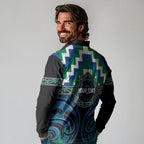 Aotearoa Ngati Ranginui Personalised Long Sleeve Polo Shirt Maori Iwi Poutama Puhoro Tattoo