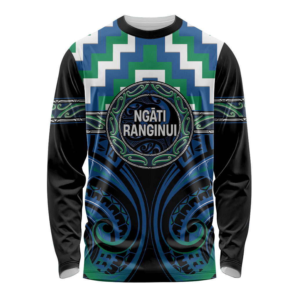 Aotearoa Ngati Ranginui Personalised Long Sleeve Shirt Maori Iwi Poutama Puhoro Tattoo