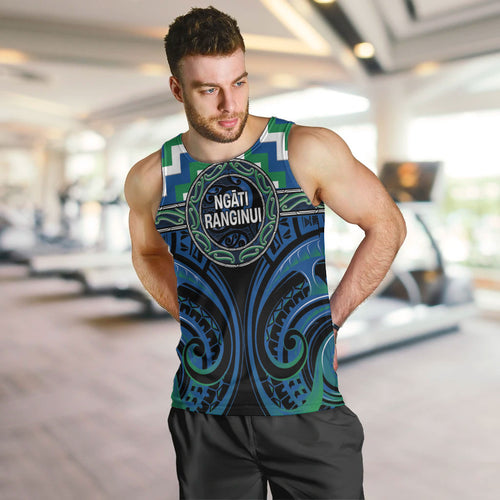 Aotearoa Ngati Ranginui Personalised Men Tank Top Maori Iwi Poutama Puhoro Tattoo