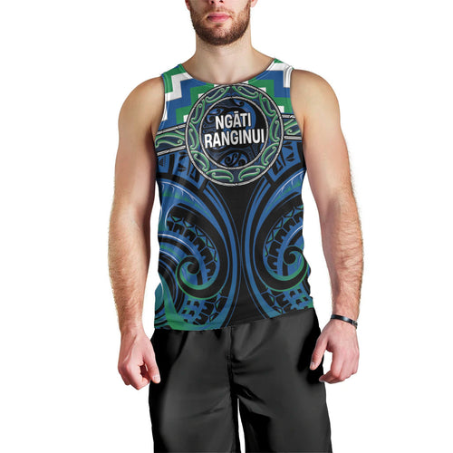 Aotearoa Ngati Ranginui Personalised Men Tank Top Maori Iwi Poutama Puhoro Tattoo