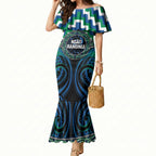 Aotearoa Ngati Ranginui Personalised Mermaid Dress Maori Iwi Poutama Puhoro Tattoo