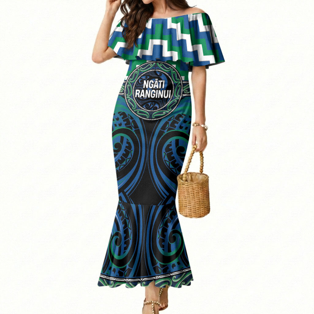 Aotearoa Ngati Ranginui Personalised Mermaid Dress Maori Iwi Poutama Puhoro Tattoo