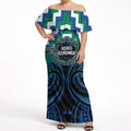 Aotearoa Ngati Ranginui Personalised Off Shoulder Maxi Dress Maori Iwi Poutama Puhoro Tattoo