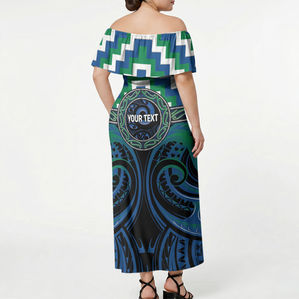Aotearoa Ngati Ranginui Personalised Off Shoulder Maxi Dress Maori Iwi Poutama Puhoro Tattoo