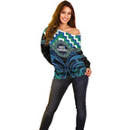 Aotearoa Ngati Ranginui Personalised Off Shoulder Sweater Maori Iwi Poutama Puhoro Tattoo