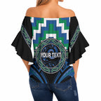 Aotearoa Ngati Ranginui Personalised Off Shoulder Wrap Waist Top Maori Iwi Poutama Puhoro Tattoo