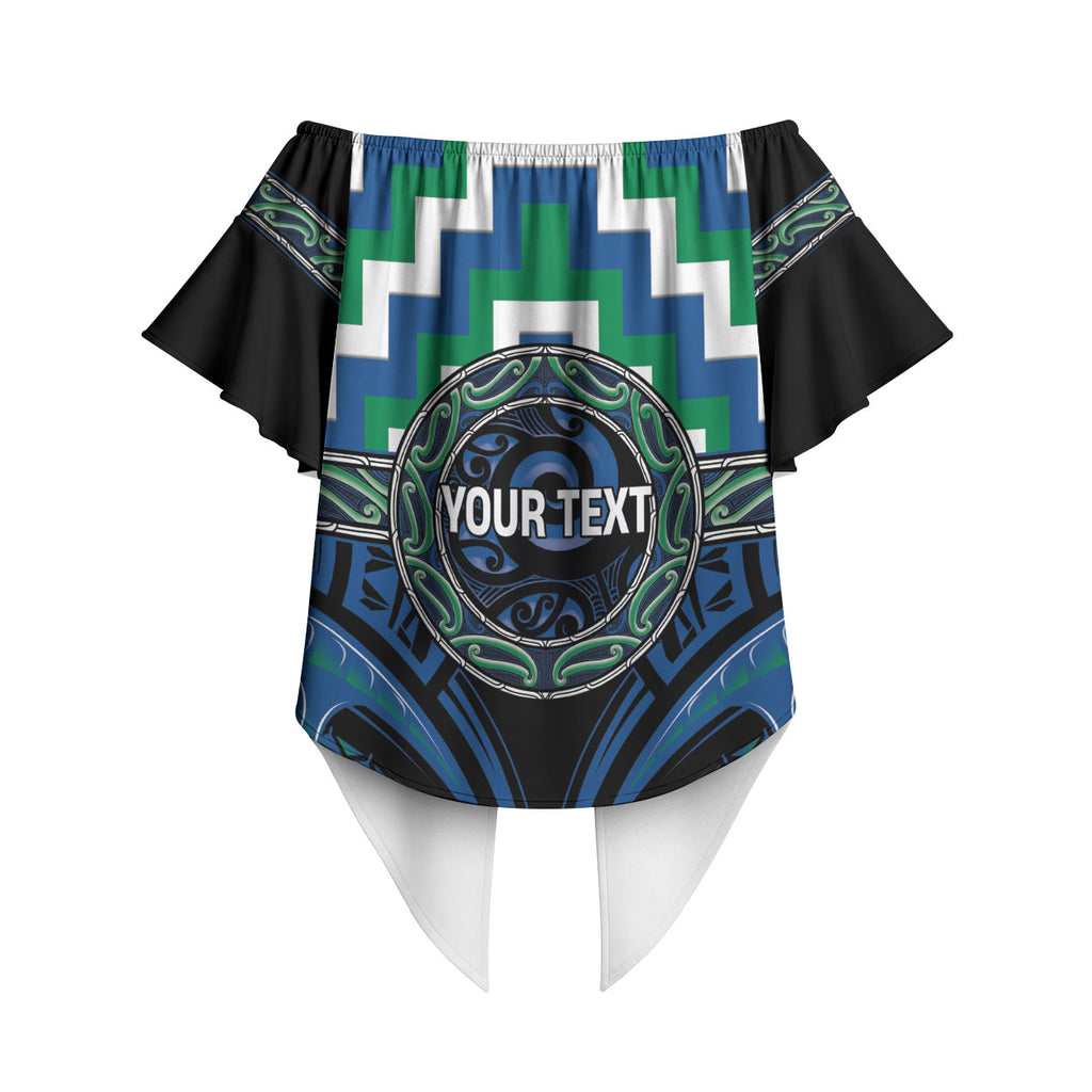 Aotearoa Ngati Ranginui Personalised Off Shoulder Wrap Waist Top Maori Iwi Poutama Puhoro Tattoo