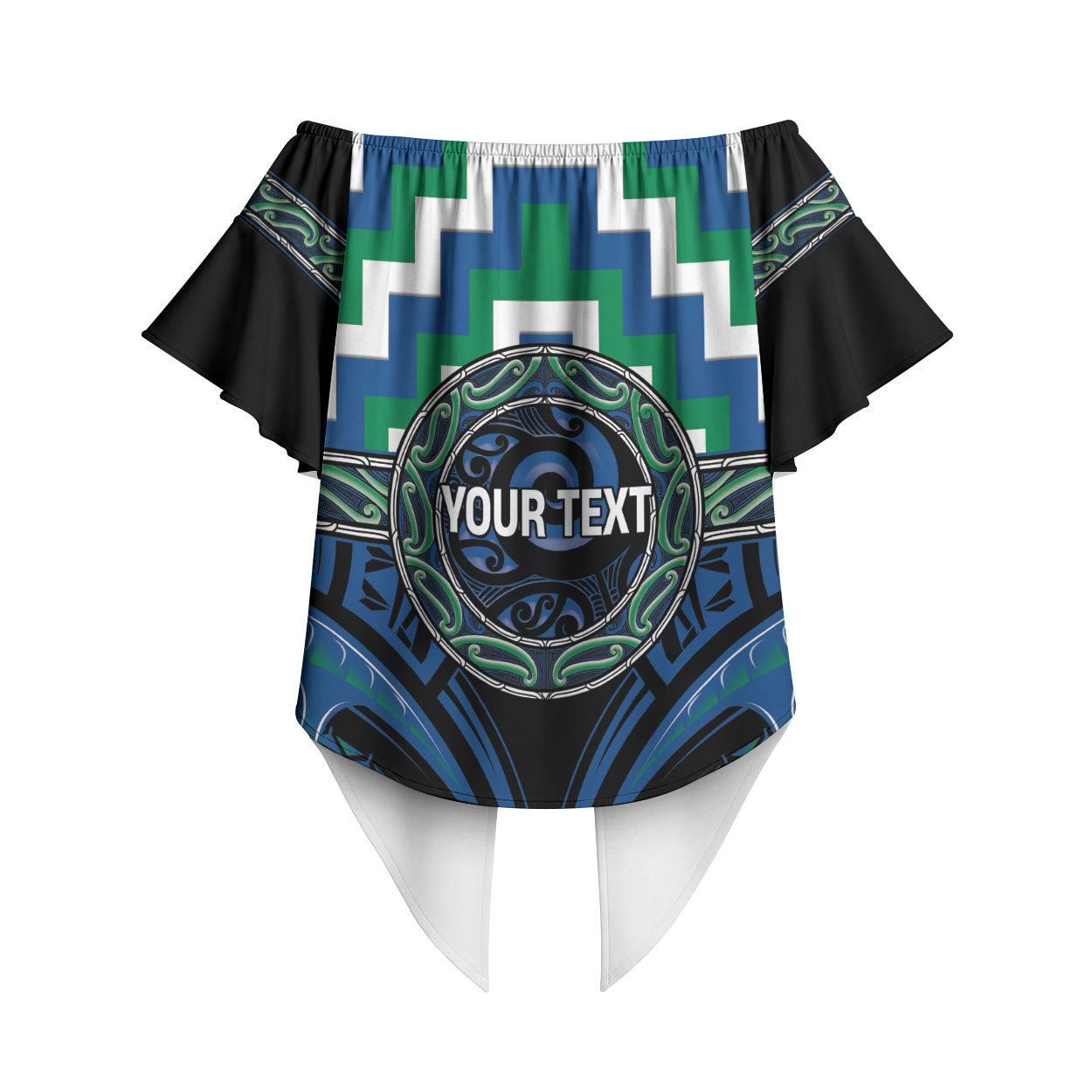 Aotearoa Ngati Ranginui Personalised Off Shoulder Wrap Waist Top Maori Iwi Poutama Puhoro Tattoo