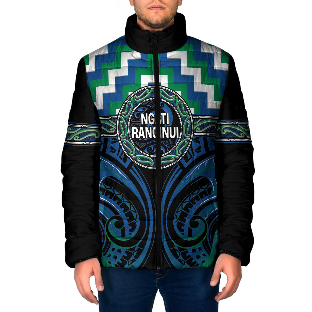 Aotearoa Ngati Ranginui Personalised Padded Jacket Maori Iwi Poutama Puhoro Tattoo