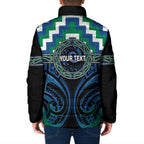 Aotearoa Ngati Ranginui Personalised Padded Jacket Maori Iwi Poutama Puhoro Tattoo