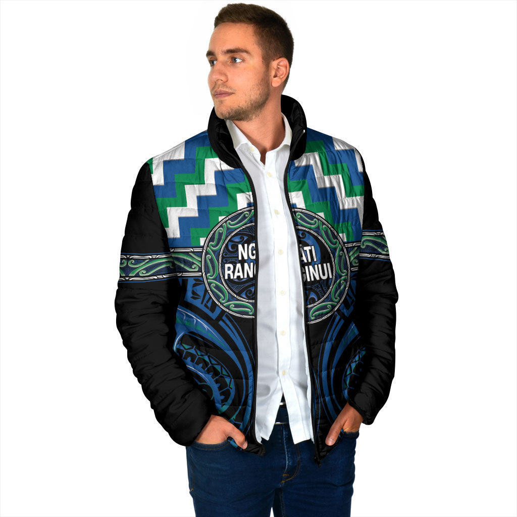 Aotearoa Ngati Ranginui Personalised Padded Jacket Maori Iwi Poutama Puhoro Tattoo