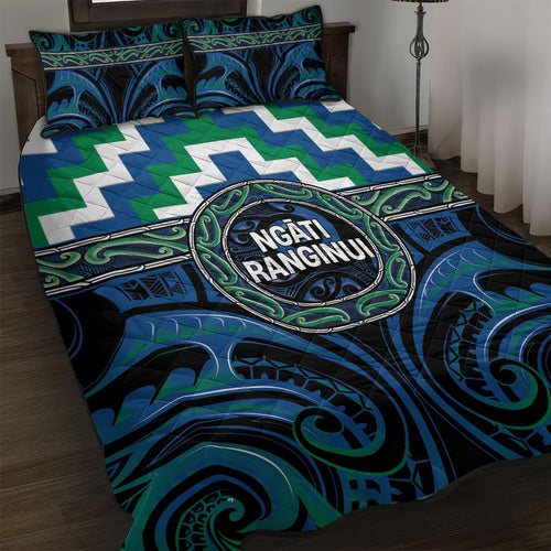 Aotearoa Ngati Ranginui Quilt Bed Set Maori Iwi Poutama Puhoro Tattoo