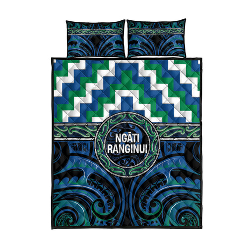 Aotearoa Ngati Ranginui Quilt Bed Set Maori Iwi Poutama Puhoro Tattoo