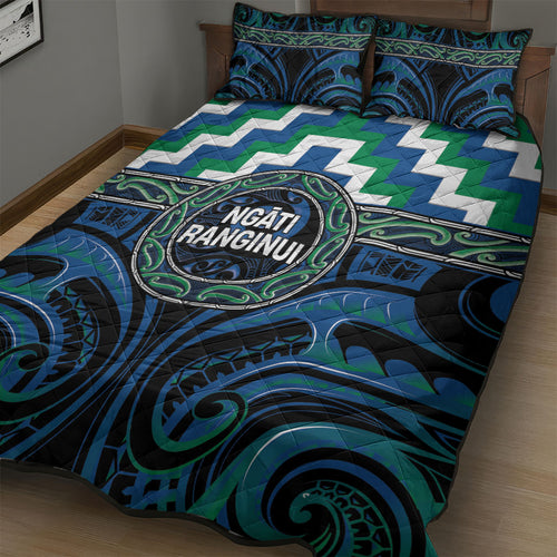 Aotearoa Ngati Ranginui Quilt Bed Set Maori Iwi Poutama Puhoro Tattoo