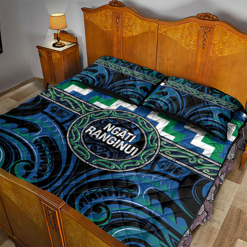 Aotearoa Ngati Ranginui Quilt Bed Set Maori Iwi Poutama Puhoro Tattoo