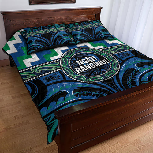Aotearoa Ngati Ranginui Quilt Bed Set Maori Iwi Poutama Puhoro Tattoo