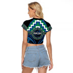 Aotearoa Ngati Ranginui Personalised Raglan Cropped T Shirt Maori Iwi Poutama Puhoro Tattoo
