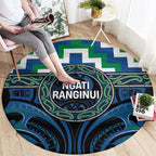 Aotearoa Ngati Ranginui Round Carpet Maori Iwi Poutama Puhoro Tattoo