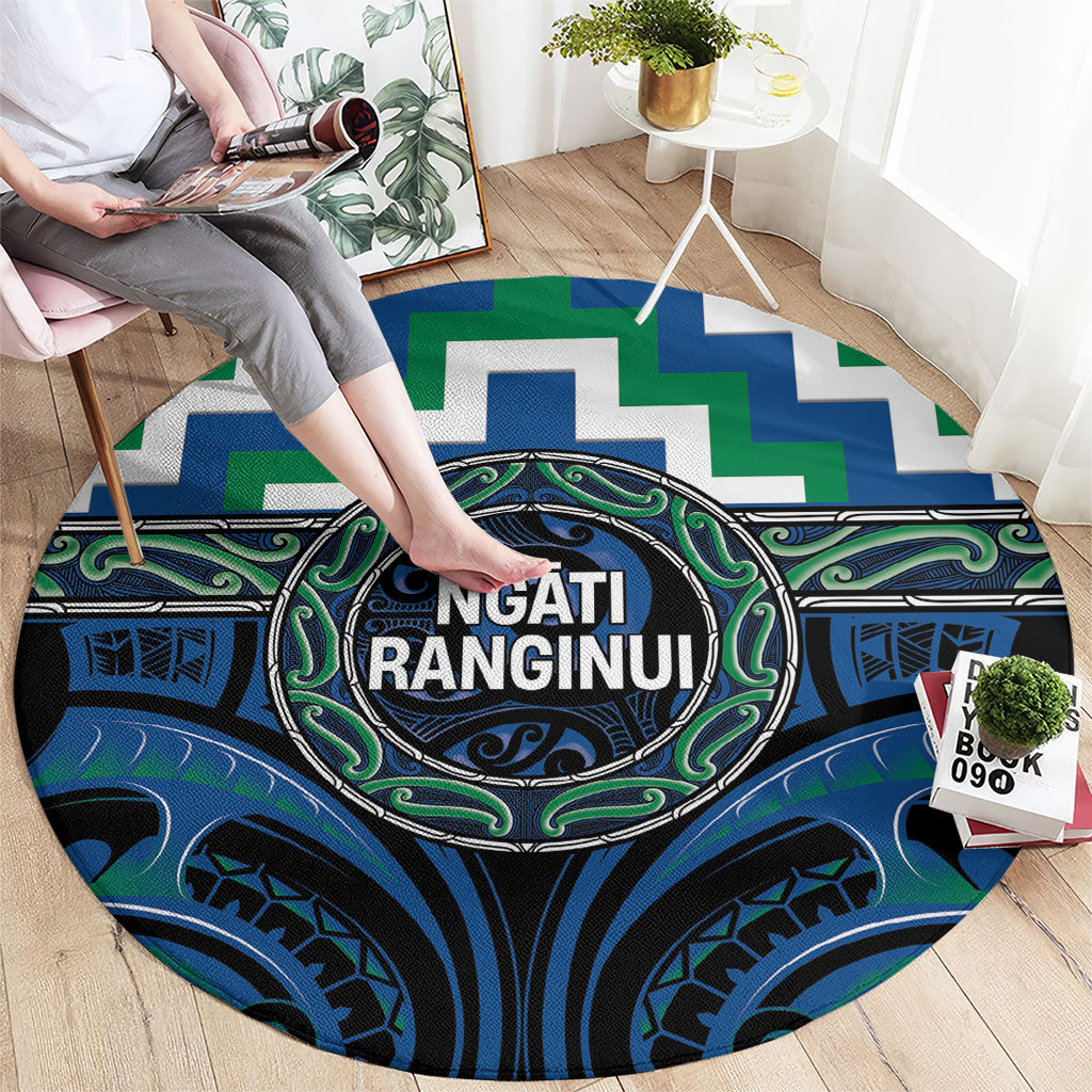 Aotearoa Ngati Ranginui Round Carpet Maori Iwi Poutama Puhoro Tattoo