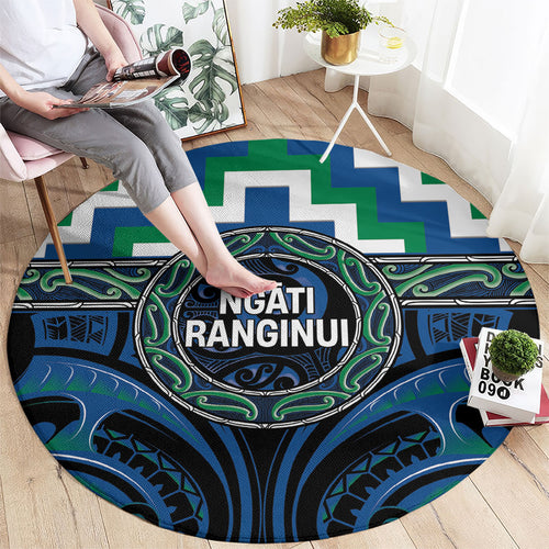 Aotearoa Ngati Ranginui Round Carpet Maori Iwi Poutama Puhoro Tattoo