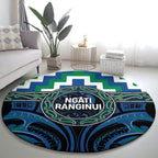 Aotearoa Ngati Ranginui Round Carpet Maori Iwi Poutama Puhoro Tattoo