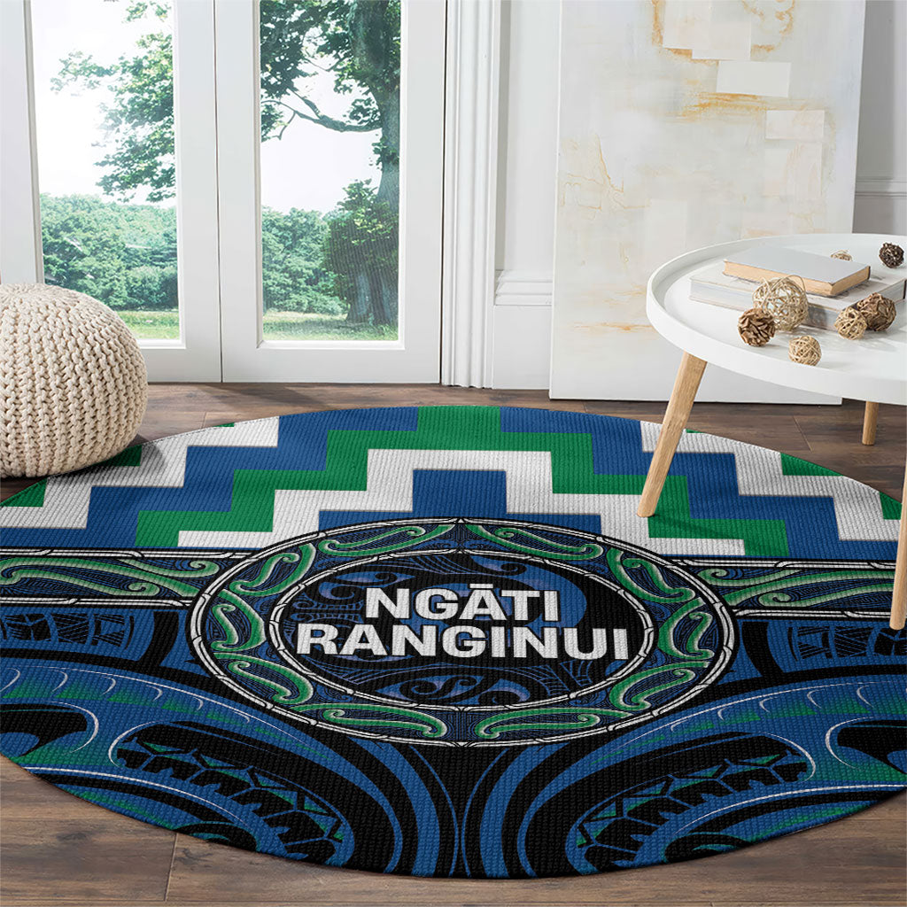 Aotearoa Ngati Ranginui Round Carpet Maori Iwi Poutama Puhoro Tattoo