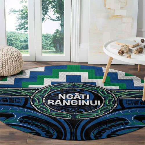 Aotearoa Ngati Ranginui Round Carpet Maori Iwi Poutama Puhoro Tattoo