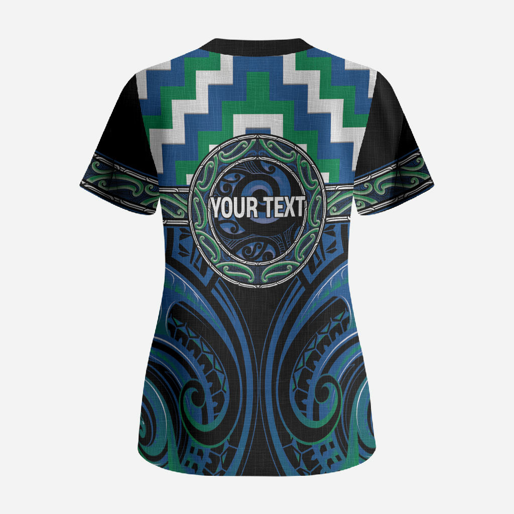 Aotearoa Ngati Ranginui Personalised Scrub Top Maori Iwi Poutama Puhoro Tattoo
