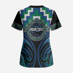 Aotearoa Ngati Ranginui Personalised Scrub Top Maori Iwi Poutama Puhoro Tattoo