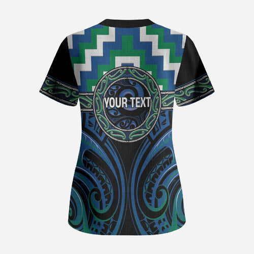 Aotearoa Ngati Ranginui Personalised Scrub Top Maori Iwi Poutama Puhoro Tattoo