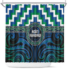 Aotearoa Ngati Ranginui Shower Curtain Maori Iwi Poutama Puhoro Tattoo