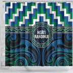 Aotearoa Ngati Ranginui Shower Curtain Maori Iwi Poutama Puhoro Tattoo