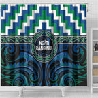 Aotearoa Ngati Ranginui Shower Curtain Maori Iwi Poutama Puhoro Tattoo