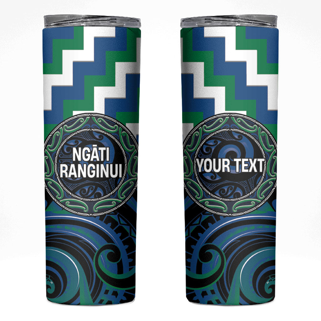 Aotearoa Ngati Ranginui Personalised Skinny Tumbler Maori Iwi Poutama Puhoro Tattoo