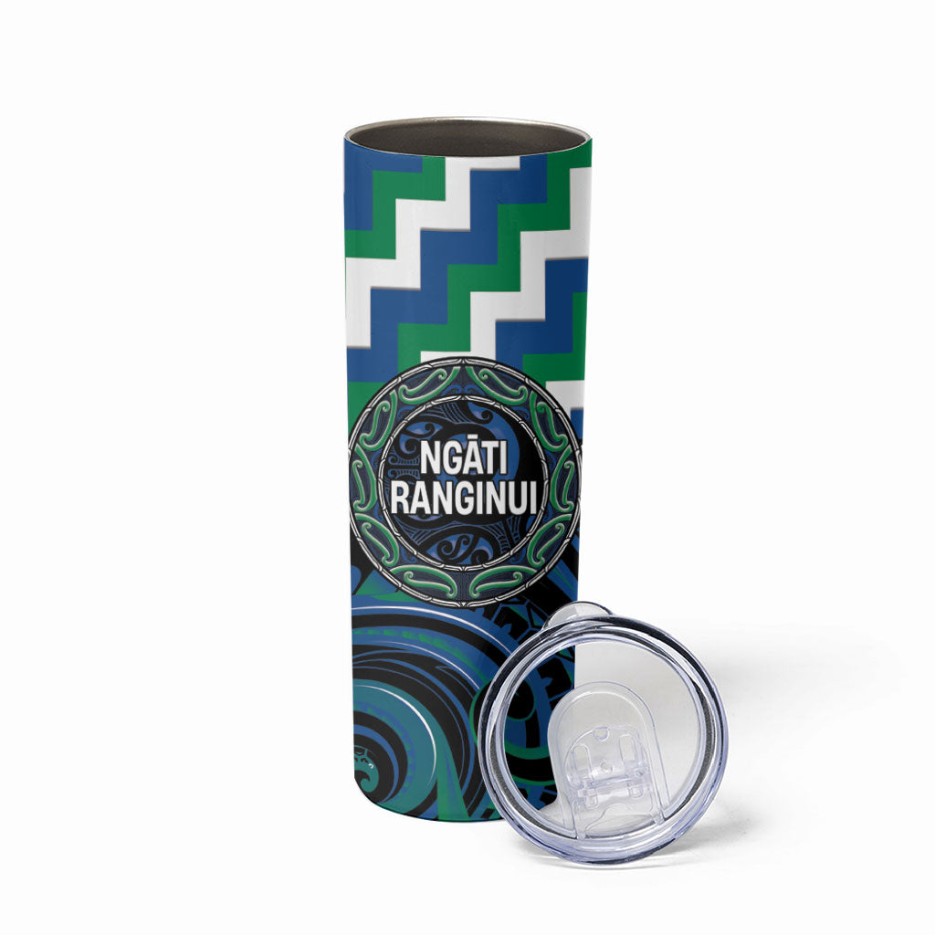Aotearoa Ngati Ranginui Personalised Skinny Tumbler Maori Iwi Poutama Puhoro Tattoo