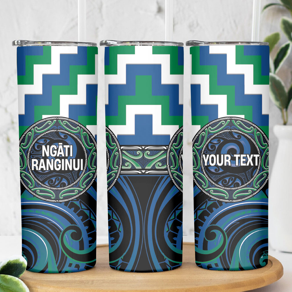 Aotearoa Ngati Ranginui Personalised Skinny Tumbler Maori Iwi Poutama Puhoro Tattoo