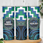 Aotearoa Ngati Ranginui Personalised Skinny Tumbler Maori Iwi Poutama Puhoro Tattoo