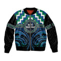 Aotearoa Ngati Ranginui Personalised Sleeve Zip Bomber Jacket Maori Iwi Poutama Puhoro Tattoo