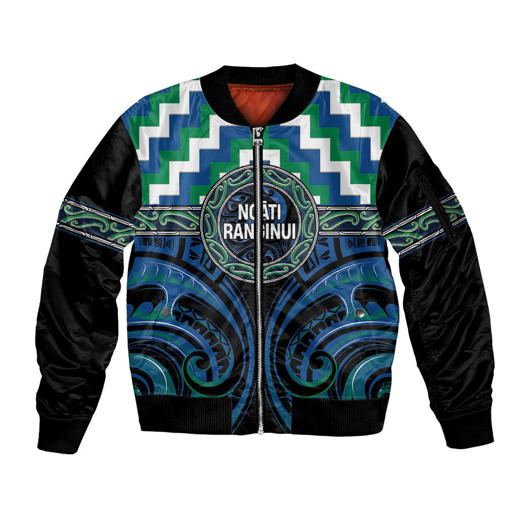 Aotearoa Ngati Ranginui Personalised Sleeve Zip Bomber Jacket Maori Iwi Poutama Puhoro Tattoo