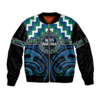Aotearoa Ngati Ranginui Personalised Sleeve Zip Bomber Jacket Maori Iwi Poutama Puhoro Tattoo