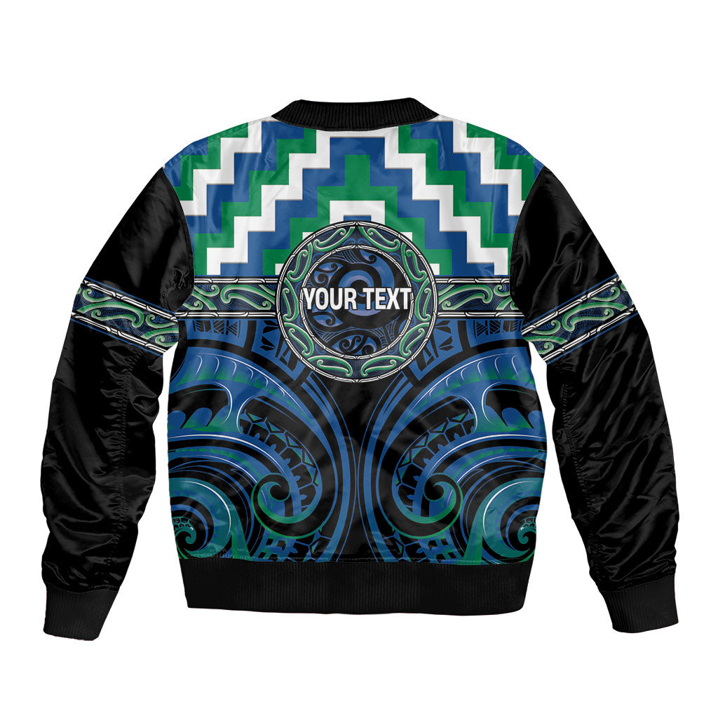 Aotearoa Ngati Ranginui Personalised Sleeve Zip Bomber Jacket Maori Iwi Poutama Puhoro Tattoo