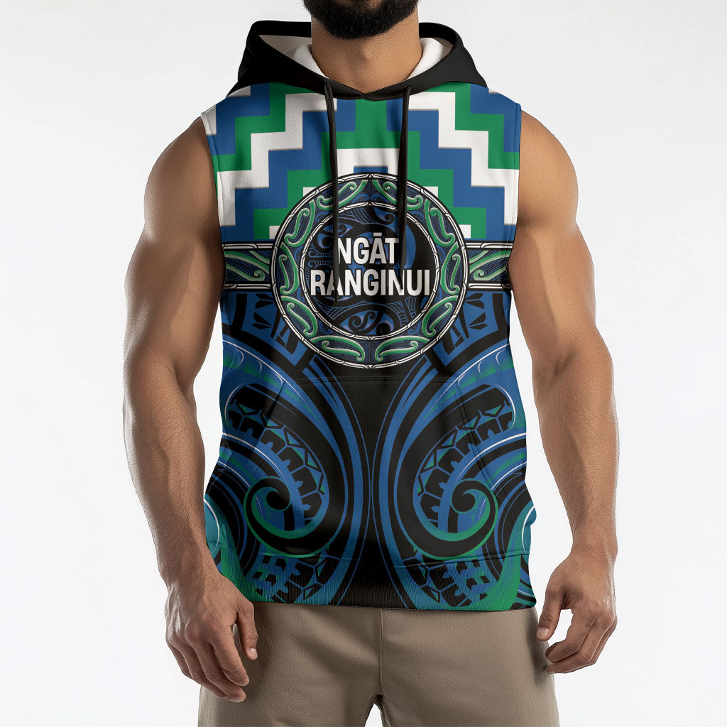 Aotearoa Ngati Ranginui Personalised Sleeveless Hoodie Maori Iwi Poutama Puhoro Tattoo