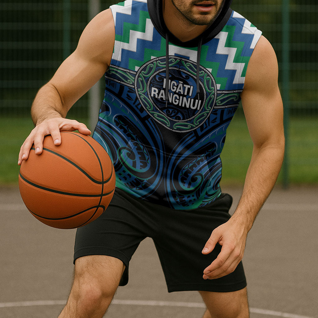 Aotearoa Ngati Ranginui Personalised Sleeveless Hoodie Maori Iwi Poutama Puhoro Tattoo