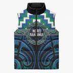 Aotearoa Ngati Ranginui Personalised Sleeveless Puffer Jacket Maori Iwi Poutama Puhoro Tattoo