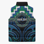 Aotearoa Ngati Ranginui Personalised Sleeveless Puffer Jacket Maori Iwi Poutama Puhoro Tattoo