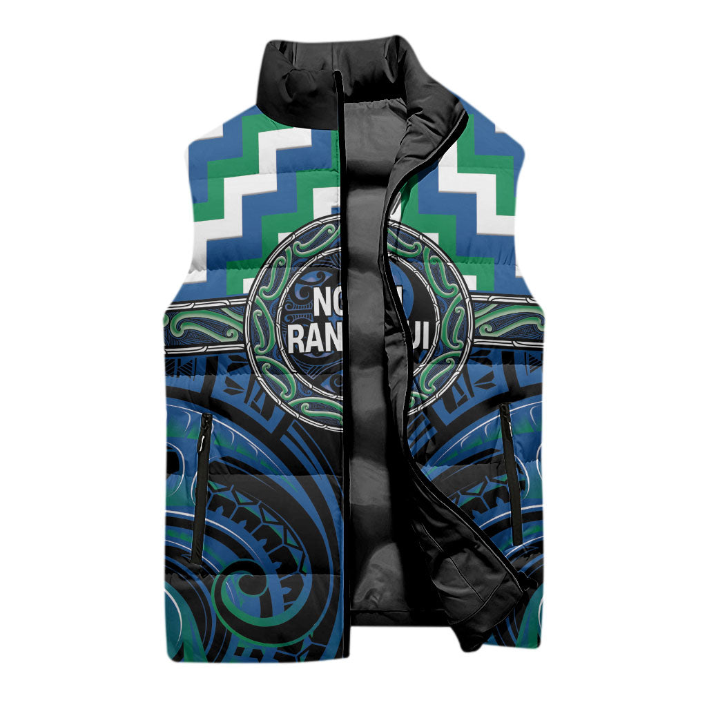 Aotearoa Ngati Ranginui Personalised Sleeveless Puffer Jacket Maori Iwi Poutama Puhoro Tattoo