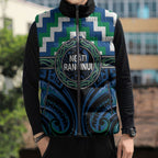 Aotearoa Ngati Ranginui Personalised Sleeveless Puffer Jacket Maori Iwi Poutama Puhoro Tattoo